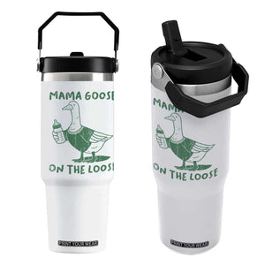 Silly Goose Mom Flip Straw Tumbler New Mom Pregnancy Announcement Mothers Day TS10 One Size: 30 oz White Print Your Wear