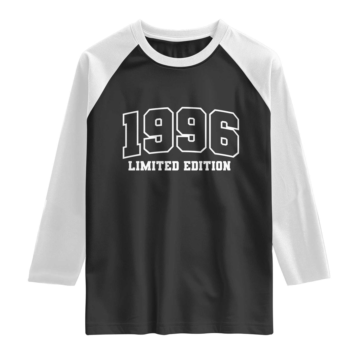 Vintage 1996 Limited Edition Raglan Shirt 30 Year Old Gift Retro Varsity 30th Birthday TS10 Black White Print Your Wear
