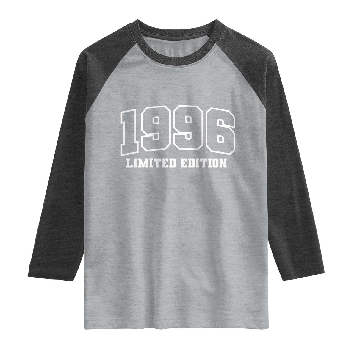 Vintage 1996 Limited Edition Raglan Shirt 30 Year Old Gift Retro Varsity 30th Birthday TS10 Heather Gray Heather Charcoal Print Your Wear