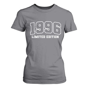 Vintage 1996 Limited Edition T Shirt For Women 30 Year Old Gift Retro Varsity 30th Birthday TS10 Charcoal Print Your Wear