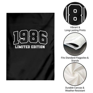 Vintage 1986 Limited Edition Garden Flag 50 Year Old Gift Retro Varsity 40th Birthday TS10 Print Your Wear