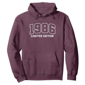 Vintage 1986 Limited Edition Hoodie 50 Year Old Gift Retro Varsity 40th Birthday TS10 Maroon Print Your Wear