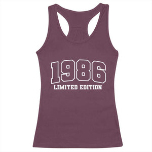 Vintage 1986 Limited Edition Racerback Tank Top 50 Year Old Gift Retro Varsity 40th Birthday TS10 Maroon Print Your Wear