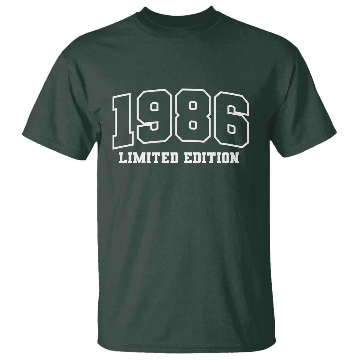 Vintage 1986 Limited Edition T Shirt 50 Year Old Gift Retro Varsity 40th Birthday TS10 Dark Forest Green Print Your Wear