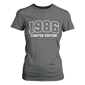 Vintage 1986 Limited Edition T Shirt For Women 50 Year Old Gift Retro Varsity 40th Birthday TS10 Dark Heather Print Your Wear