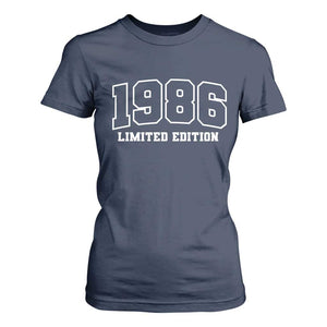 Vintage 1986 Limited Edition T Shirt For Women 50 Year Old Gift Retro Varsity 40th Birthday TS10 Navy Print Your Wear