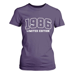 Vintage 1986 Limited Edition T Shirt For Women 50 Year Old Gift Retro Varsity 40th Birthday TS10 Purple Print Your Wear