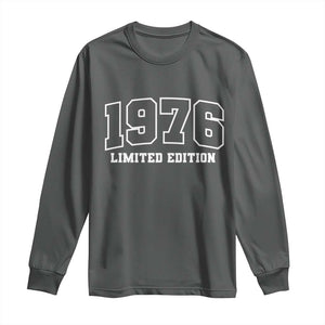Vintage 1976 Limited Edition Long Sleeve Shirt 50 Year Old Gift Retro Varsity 50th Birthday TS10 Dark Heather Print Your Wear