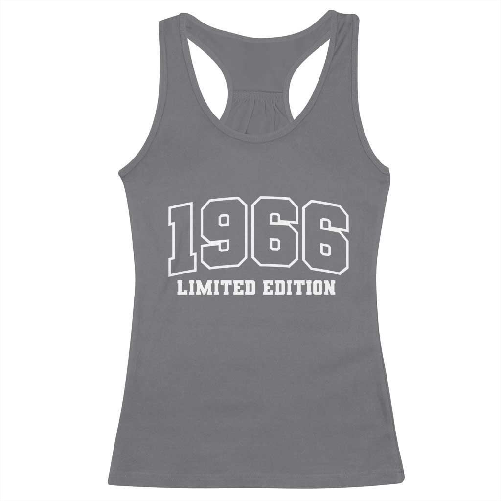 Vintage 1966 Limited Edition Racerback Tank Top 60 Year Old Gift Retro Varsity 60th Birthday TS10 Charcoal Print Your Wear