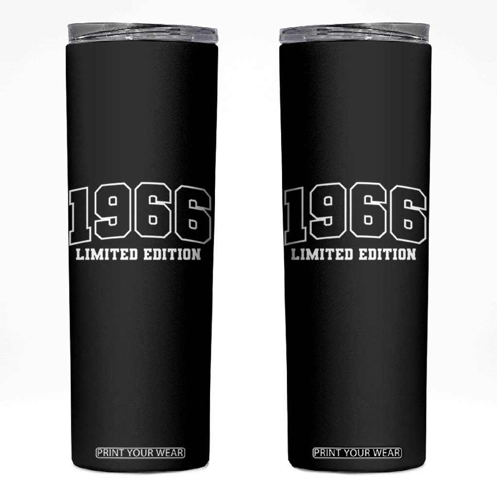 Vintage 1966 Limited Edition Skinny Tumbler 60 Year Old Gift Retro Varsity 60th Birthday TS10 Black Print Your Wear