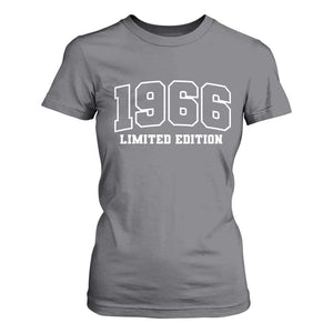 Vintage 1966 Limited Edition T Shirt For Women 60 Year Old Gift Retro Varsity 60th Birthday TS10 Charcoal Print Your Wear