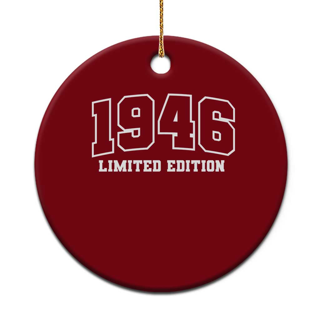 Vintage 1946 Limited Edition Ceramic Ornament 80 Year Old Gift Retro Varsity 80th Birthday TS10 1pc Red Print Your Wear