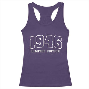 Vintage 1946 Limited Edition Racerback Tank Top 80 Year Old Gift Retro Varsity 80th Birthday TS10 Purple Print Your Wear
