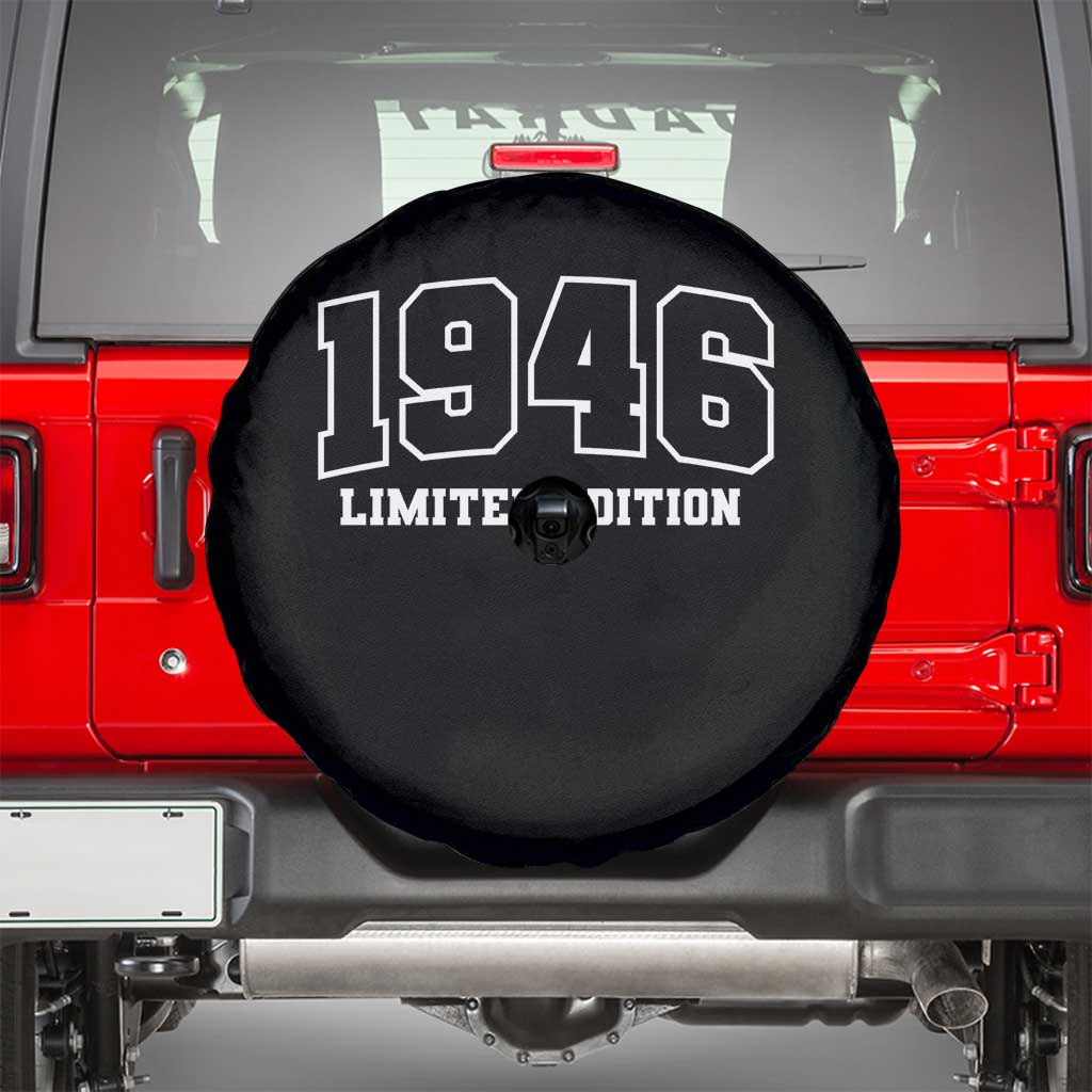 Vintage 1946 Limited Edition Spare Tire Cover 80 Year Old Gift Retro Varsity 80th Birthday TS10 Black Print Your Wear