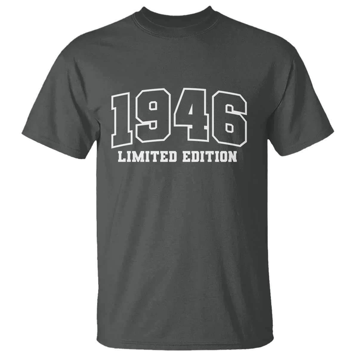 Vintage 1946 Limited Edition T Shirt 80 Year Old Gift Retro Varsity 80th Birthday TS10 Dark Heather Print Your Wear
