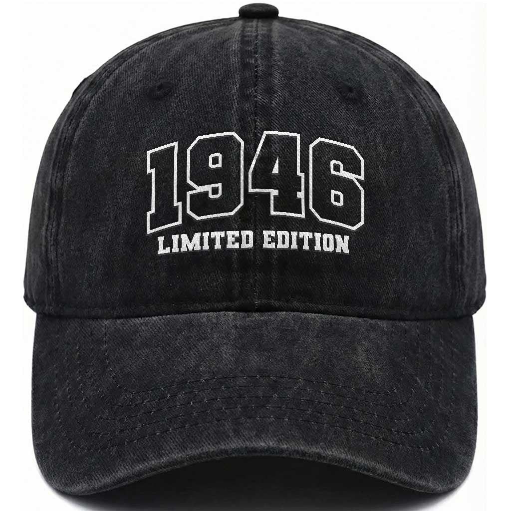 Vintage 1946 Limited Edition Washed Cotton Baseball Cap 80 Year Old Gift Retro Varsity 80th Birthday TS10 Print Your Wear