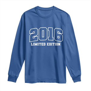 Vintage 2016 Limited Edition Long Sleeve Shirt 10 Year Old Gift Retro Varsity 10th Birthday TS10 Royal Blue Print Your Wear