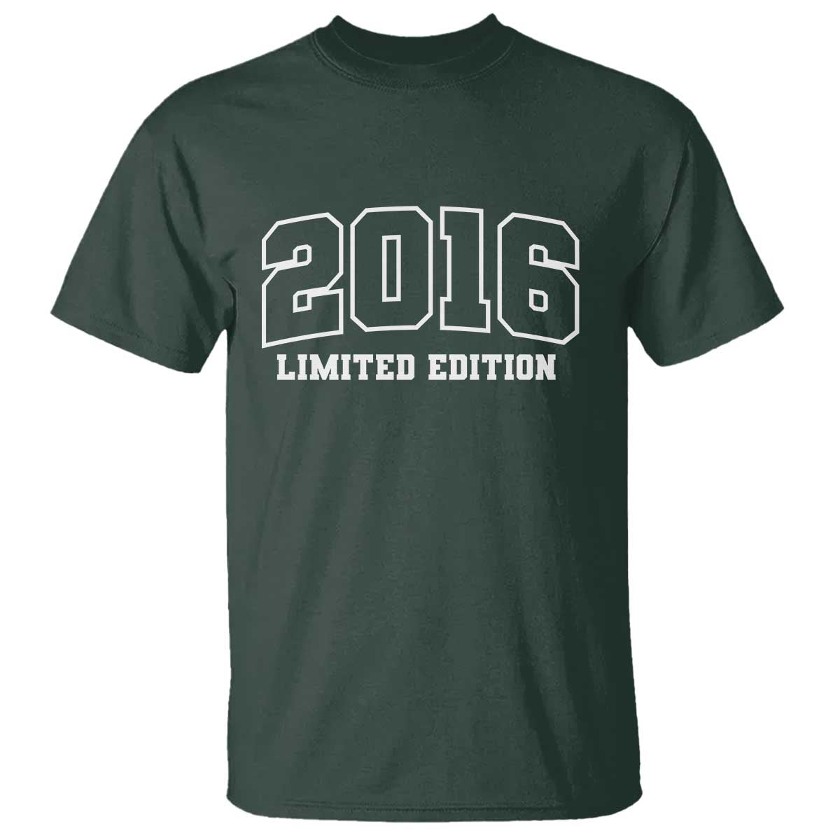 Vintage 2016 Limited Edition T Shirt 10 Year Old Gift Retro Varsity 10th Birthday TS10 Dark Forest Green Print Your Wear
