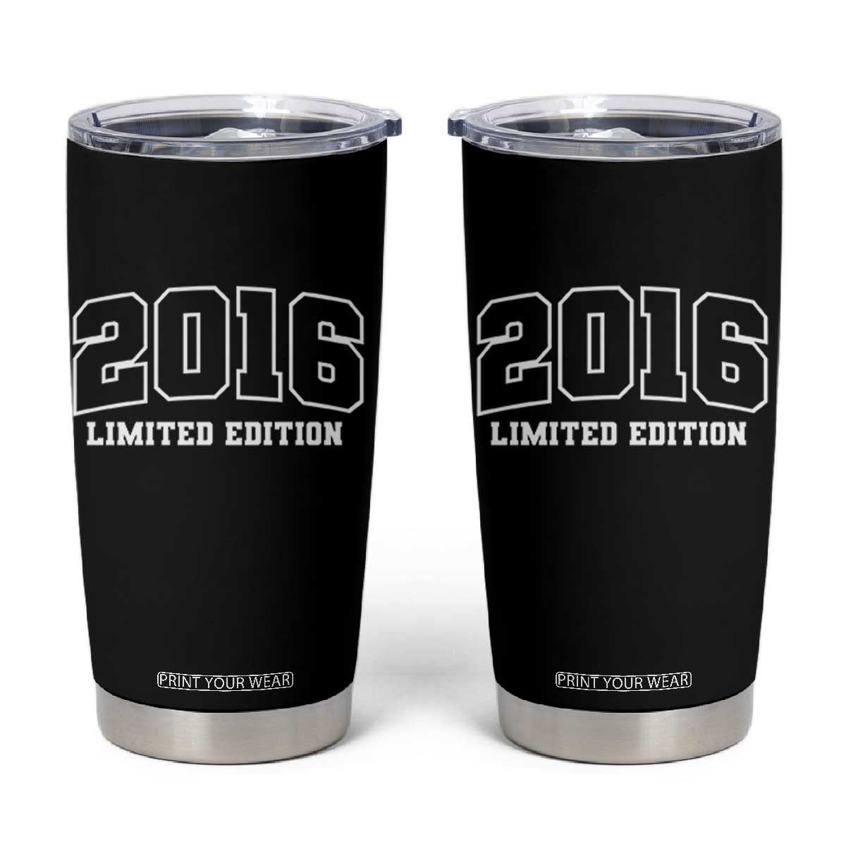 Vintage 2016 Limited Edition Tumbler Cup 10 Year Old Gift Retro Varsity 10th Birthday TS10 Black Print Your Wear