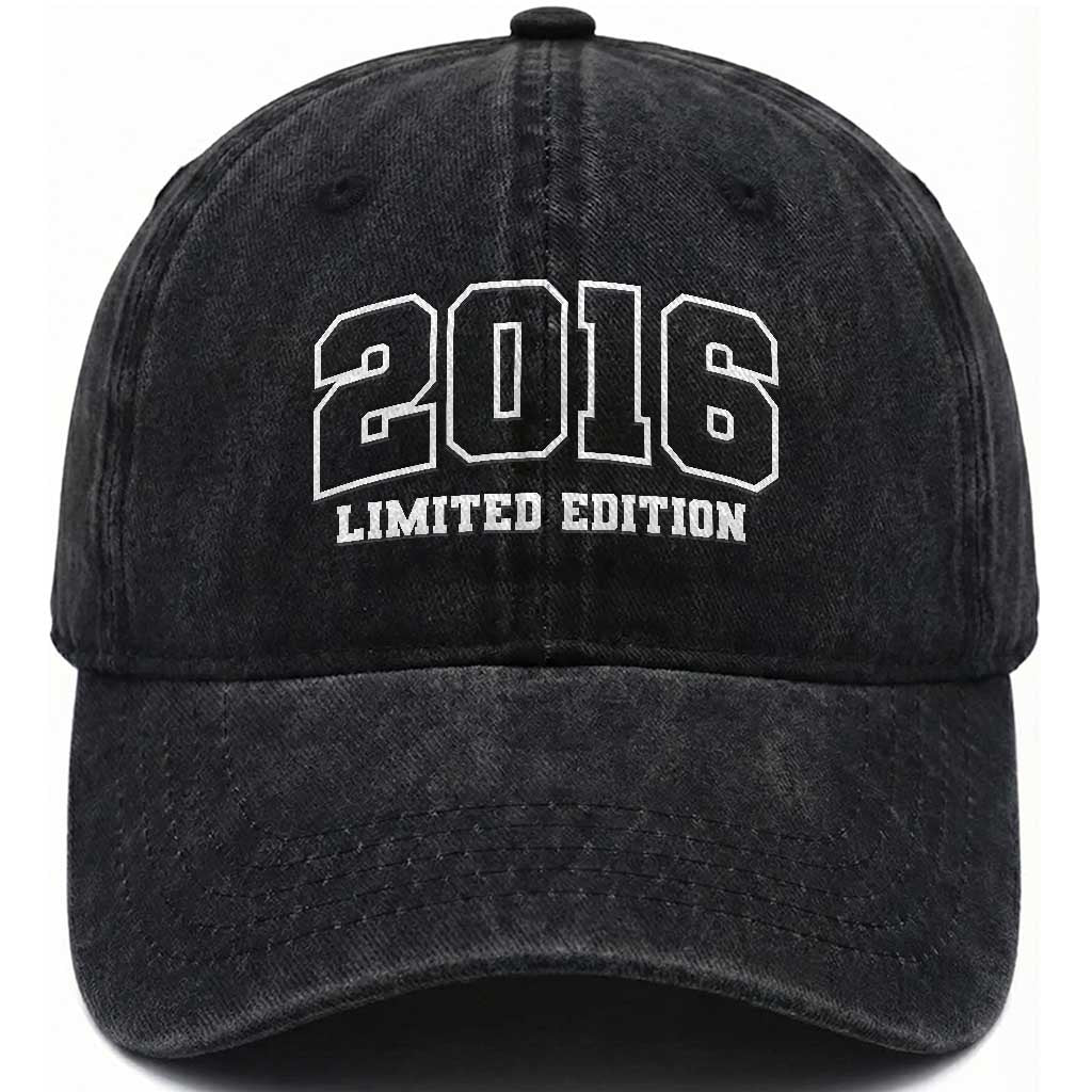 Vintage 2016 Limited Edition Washed Cotton Baseball Cap 10 Year Old Gift Retro Varsity 10th Birthday TS10 Print Your Wear