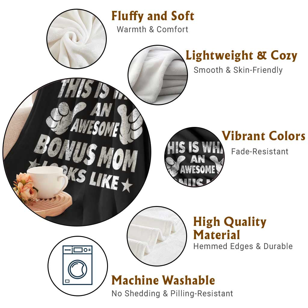 Funny Stepmom Throw Blanket This Is What An Awesome Bonus Mom Looks Like TS10 Print Your Wear