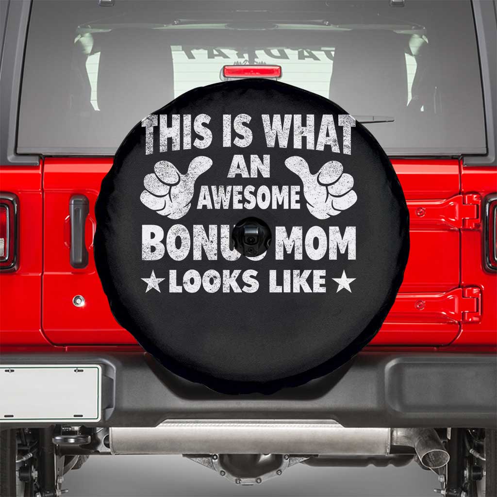 Funny Stepmom Spare Tire Cover This Is What An Awesome Bonus Mom Looks Like TS10 Black Print Your Wear