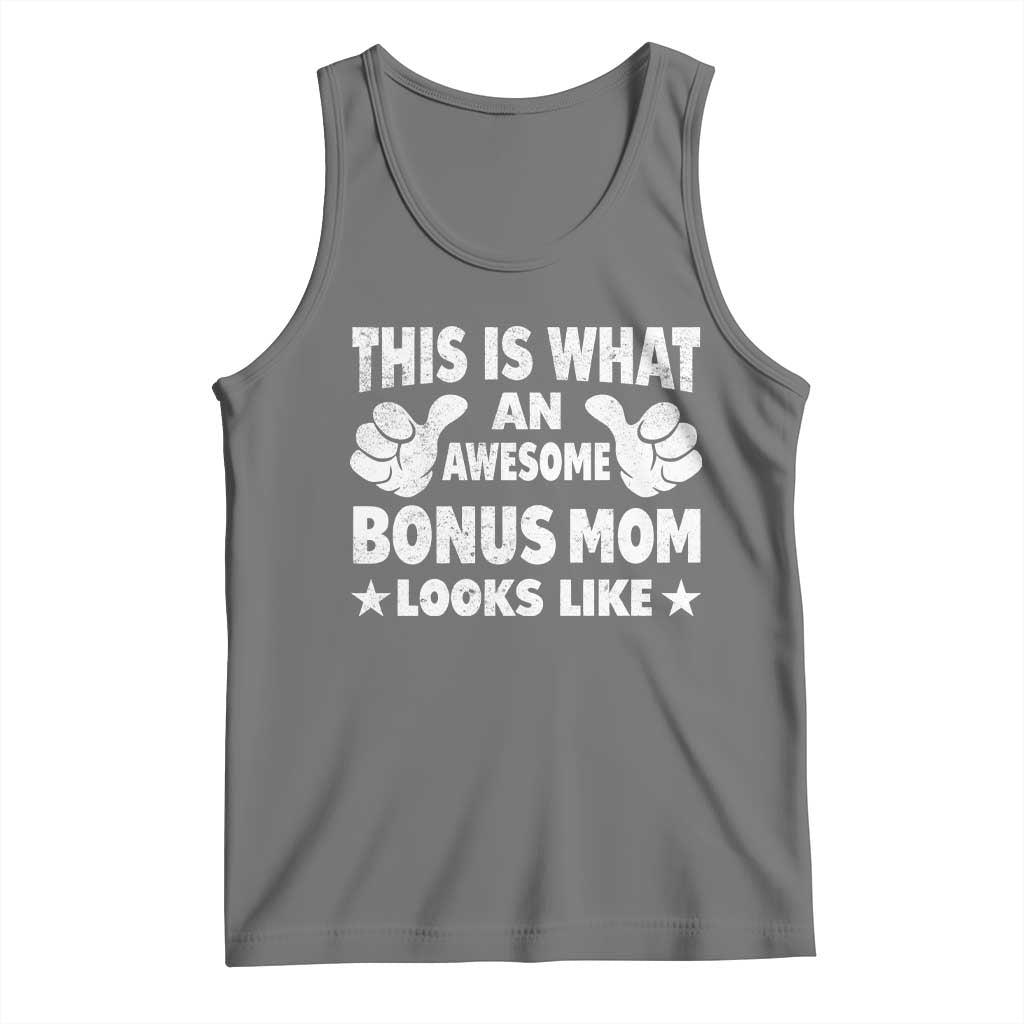 Funny Stepmom Tank Top This Is What An Awesome Bonus Mom Looks Like TS10 Black Heather Print Your Wear