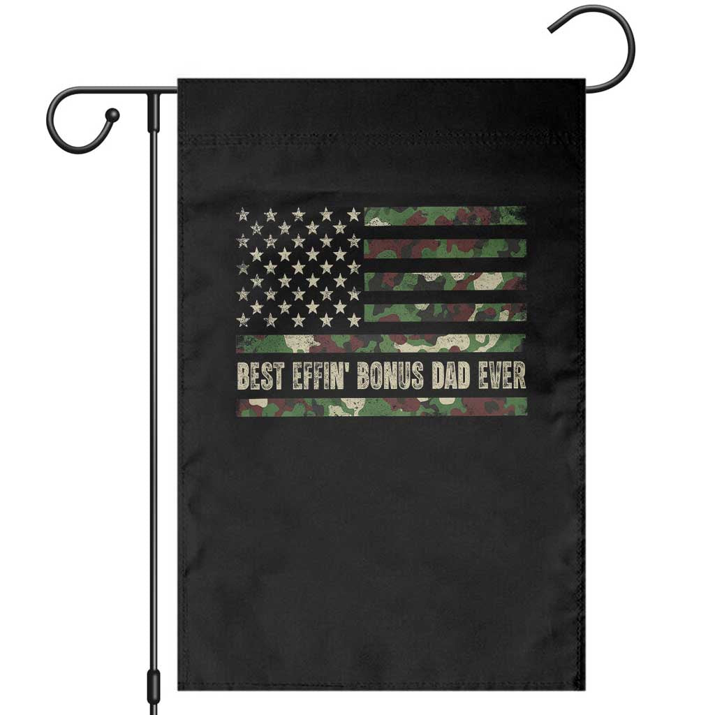 Best Effin Bonus Dad Ever Garden Flag Funny Step Dad Camo American Flag TS10 Black Print Your Wear