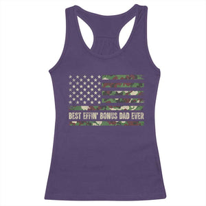 Best Effin Bonus Dad Ever Racerback Tank Top Funny Step Dad Camo American Flag TS10 Purple Print Your Wear