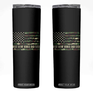 Best Effin Bonus Dad Ever Skinny Tumbler Funny Step Dad Camo American Flag TS10 Black Print Your Wear