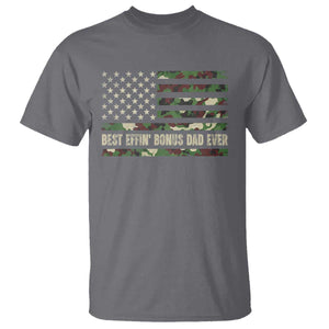 Best Effin Bonus Dad Ever T Shirt Funny Step Dad Camo American Flag TS10 Charcoal Print Your Wear