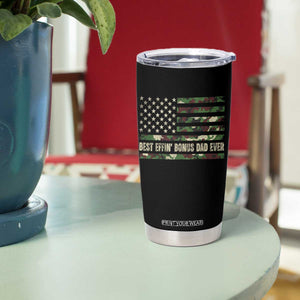 Best Effin Bonus Dad Ever Tumbler Cup Funny Step Dad Camo American Flag TS10 Print Your Wear