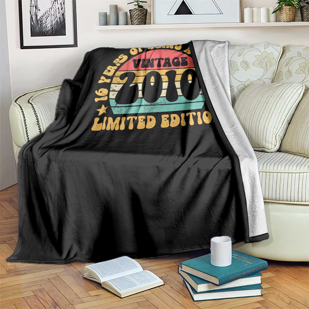 16th Birthday Throw Blanket Vintage 16yr 2010 Limited Edition 16 Year Old Gift TS10 Print Your Wear