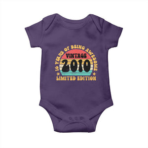 16th Birthday Baby Onesie Vintage 16yr 2010 Limited Edition 16 Year Old Gift TS10 Purple Print Your Wear