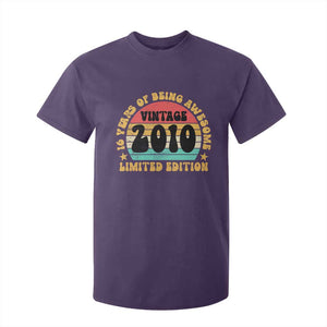 16th Birthday T Shirt For Kid Vintage 16yr 2010 Limited Edition 16 Year Old Gift TS10 Purple Print Your Wear