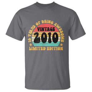 16th Birthday T Shirt Vintage 16yr 2010 Limited Edition 16 Year Old Gift TS10 Charcoal Print Your Wear