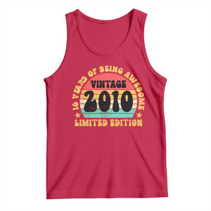 16th Birthday Tank Top Vintage 16yr 2010 Limited Edition 16 Year Old Gift TS10 Red Print Your Wear