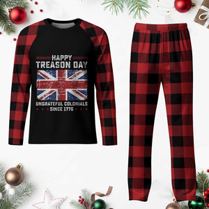 Happy Treason Day Ungrateful Colonials Plaid Pajama Set Funny 4th of July British Flag