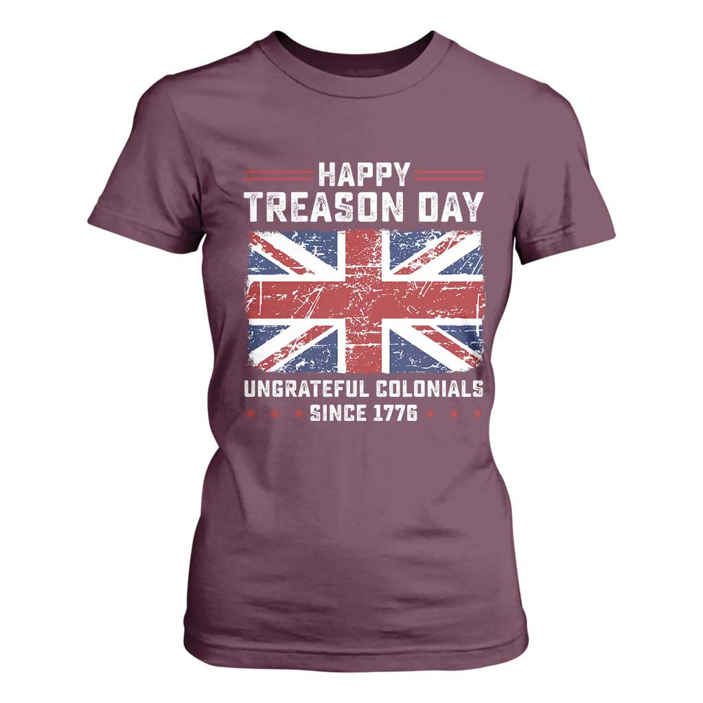 Happy Treason Day Ungrateful Colonials T Shirt For Women Funny 4th of July British Flag