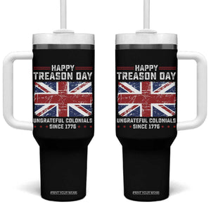 Happy Treason Day Ungrateful Colonials Tumbler With Handle Funny 4th of July British Flag