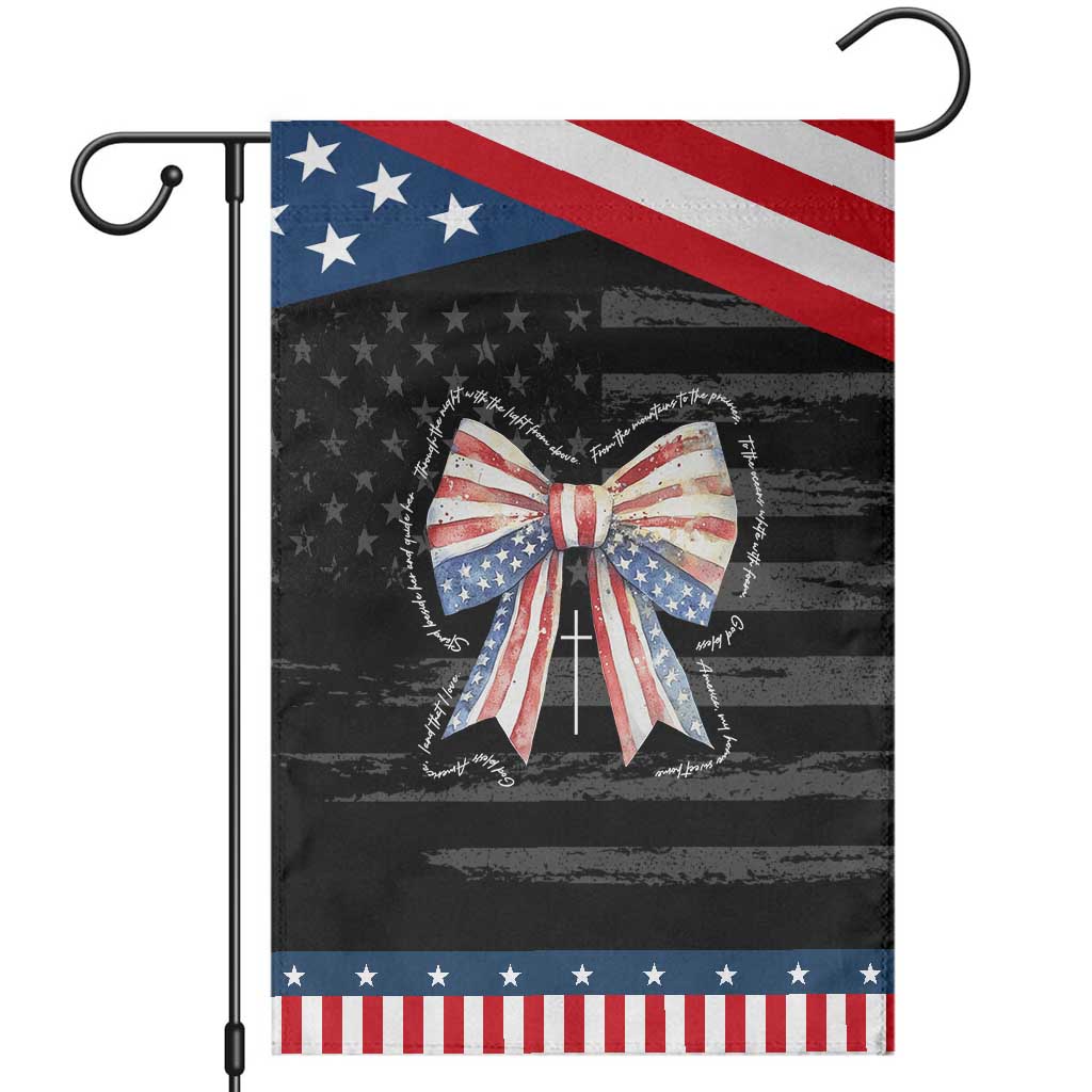 Patriotic Coquette 4th Of July Garden Flag God Bless America TS10 Distressed Black Blue Print Your Wear