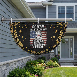 Funny Abraham Lincoln 4th Of July Patriotic Fan Flag Sorry Cant Hear You Sound Of My Freedom American Flag
