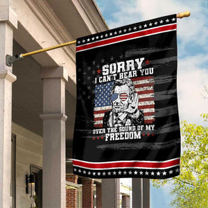 Funny Abraham Lincoln 4th Of July Garden Flag Sorry Cant Hear You Sound Of My Freedom American Flag TS10 Distressed Black Red Print Your Wear