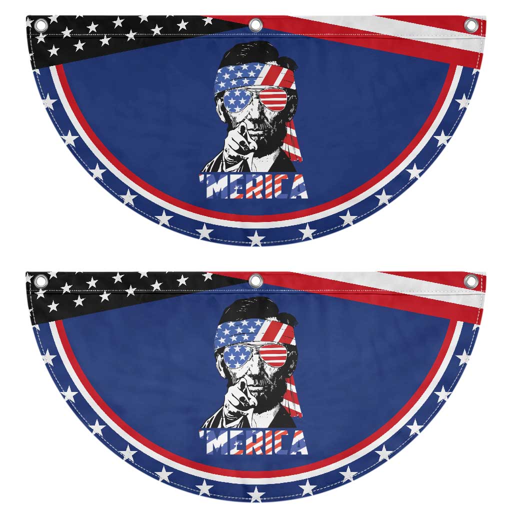 Funny Lincoln 4th Of July Merica Patriotic Fan Flag Abe American Flag