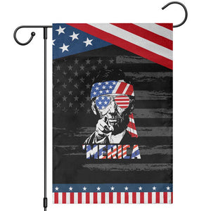 Funny Lincoln 4th Of July Merica Garden Flag Abe American Flag TS10 Distressed Black Blue Print Your Wear