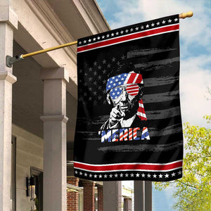 Funny Lincoln 4th Of July Merica Garden Flag Abe American Flag TS10 Distressed Black Red Print Your Wear