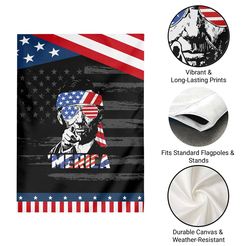 Funny Lincoln 4th Of July Merica Garden Flag Abe American Flag TS10 Print Your Wear