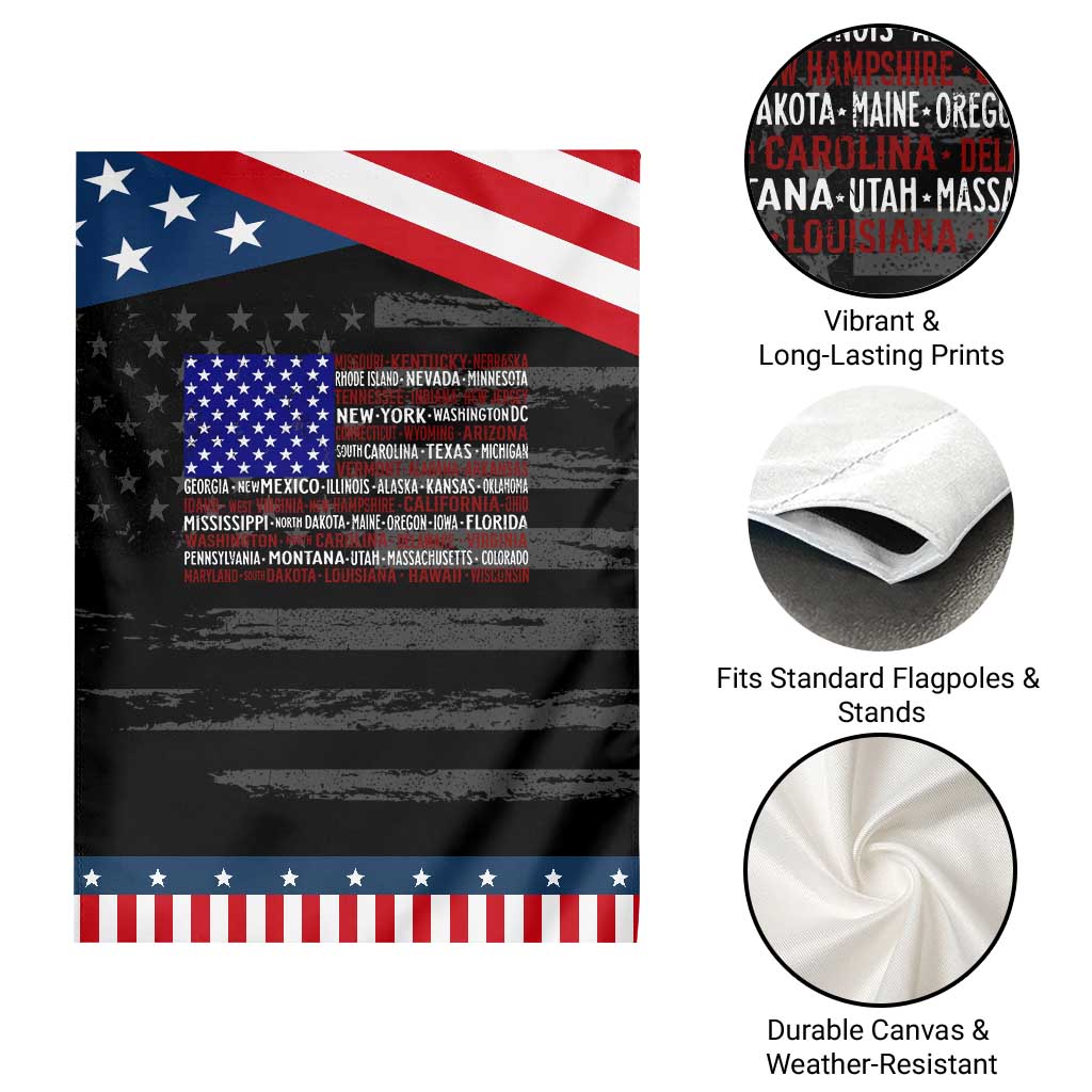 Vintage American Flag Garden Flag With States 4th Of July TS10 Print Your Wear