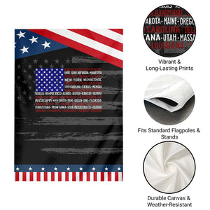 Vintage American Flag Garden Flag With States 4th Of July TS10 Print Your Wear