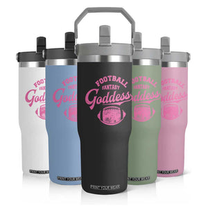 Fantasy Football Goddess Flip Straw Tumbler Sports Party Gifts TS10 Print Your Wear
